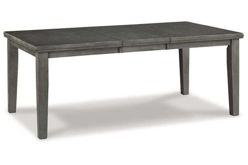 Hallanden Gray Dining Table, 4 Chairs, and Bench - Gate FurnitureDining Room Set