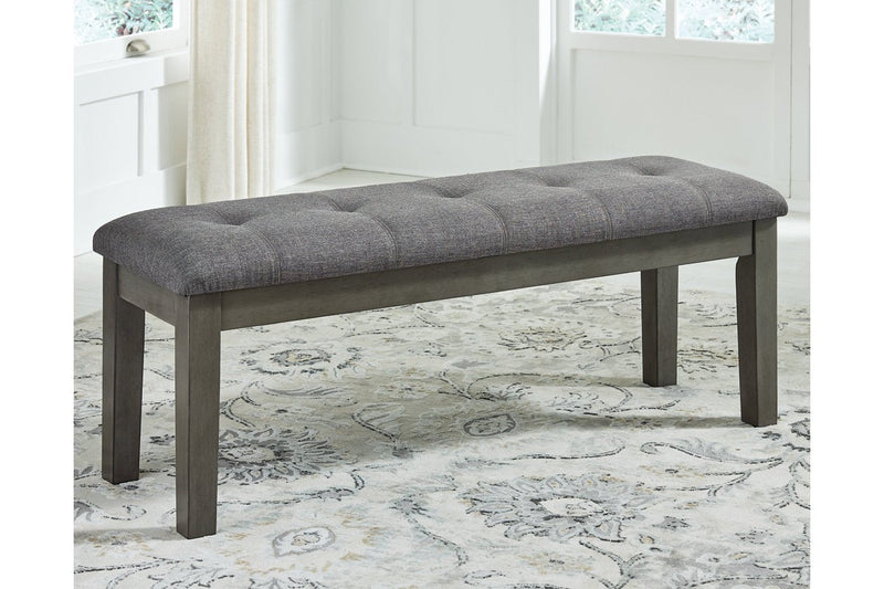 Hallanden Gray Dining Table, 4 Chairs, and Bench - Gate FurnitureDining Room Set