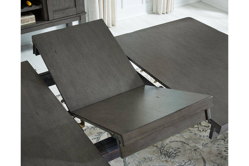 Hallanden Gray Dining Table, 4 Chairs, and Bench - Gate FurnitureDining Room Set