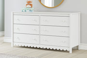 Hallityn Full Panel Headboard with Dresser and Chest in White - PKG018834