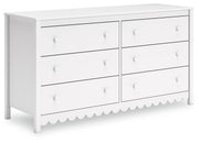 Hallityn Full Panel Headboard with Dresser, Chest and 2 Nightstands in White - PKG019034
