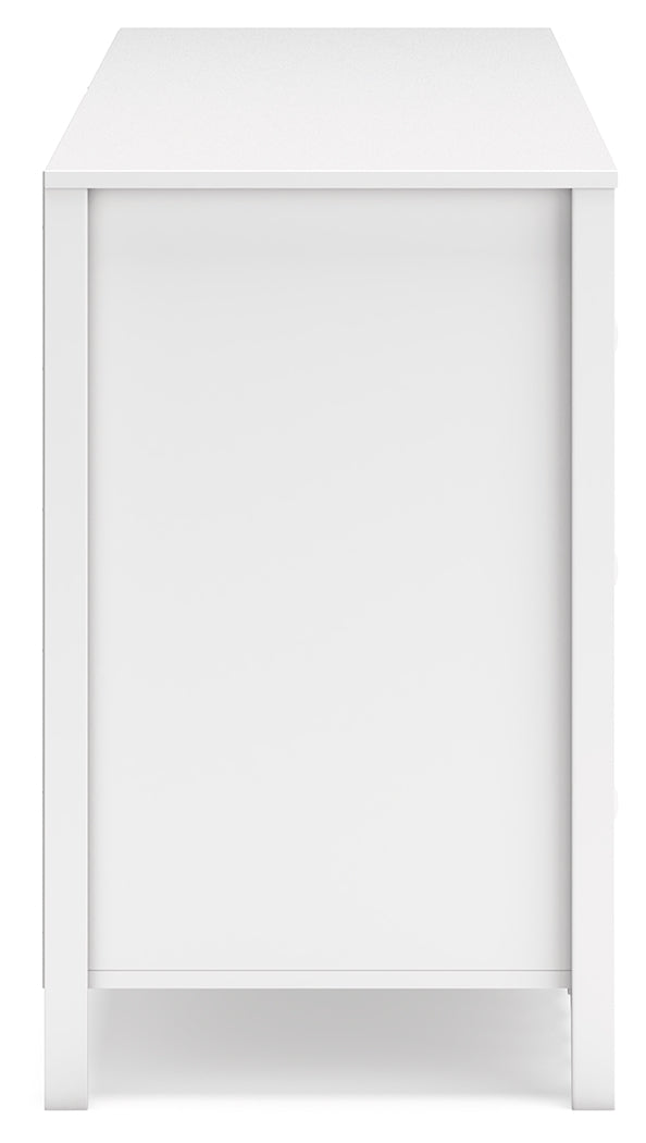 Hallityn Full Panel Headboard with Dresser, Chest and 2 Nightstands in White - PKG019034