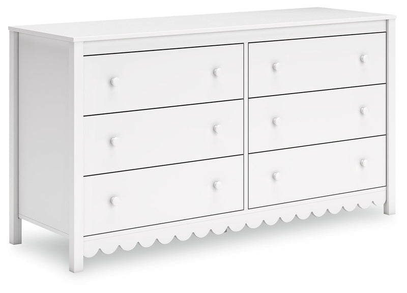 Hallityn Full Panel Headboard with Dresser, Chest and Nightstand in White - PKG018835