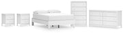 Hallityn Full Platform Bed with Dresser, Chest and 2 Nightstands in White - PKG019024