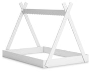 Hallityn Full Tent Bed with 2 Nightstands in White - PKG019030