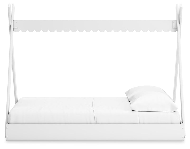 Hallityn Full Tent Bed with Dresser and Nightstand in White - PKG018825