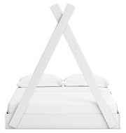 Hallityn Full Tent Bed with Dresser, Chest and Nightstand in White - PKG018827