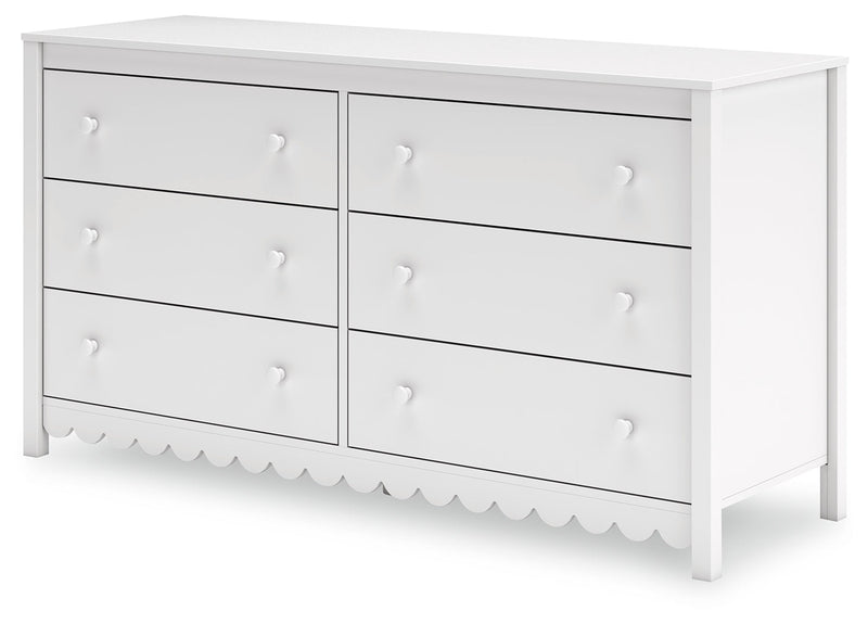 Hallityn Full Tent Bed with Dresser in White - PKG018824