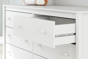 Hallityn Twin Panel Headboard with Dresser and Chest in White - PKG018830