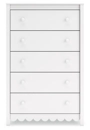 Hallityn Twin Panel Headboard with Dresser, Chest and Nightstand in White - PKG018831