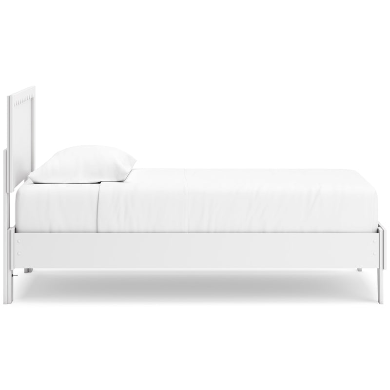 Hallityn Twin Panel Platform Bed with Dresser and Nightstand in White - PKG018837