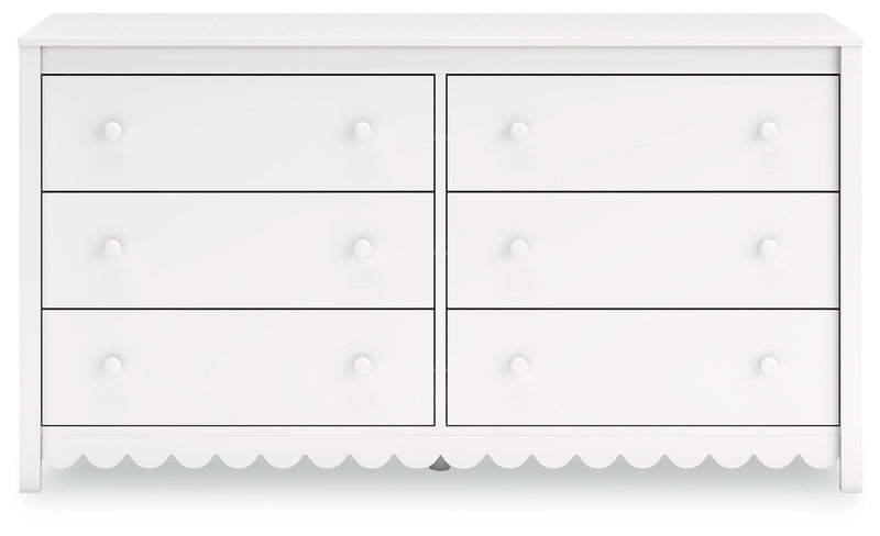 Hallityn Twin Platform Bed with Dresser and Chest in White from Ashley - Lara Furniture