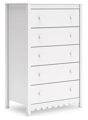 Hallityn Twin Platform Bed with Dresser and Chest in White from Ashley - Lara Furniture