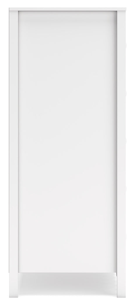 Hallityn Twin Platform Bed with Dresser and Chest in White from Ashley - Lara Furniture