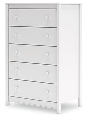 Hallityn Twin Platform Bed with Dresser and Chest in White from Ashley - Lara Furniture