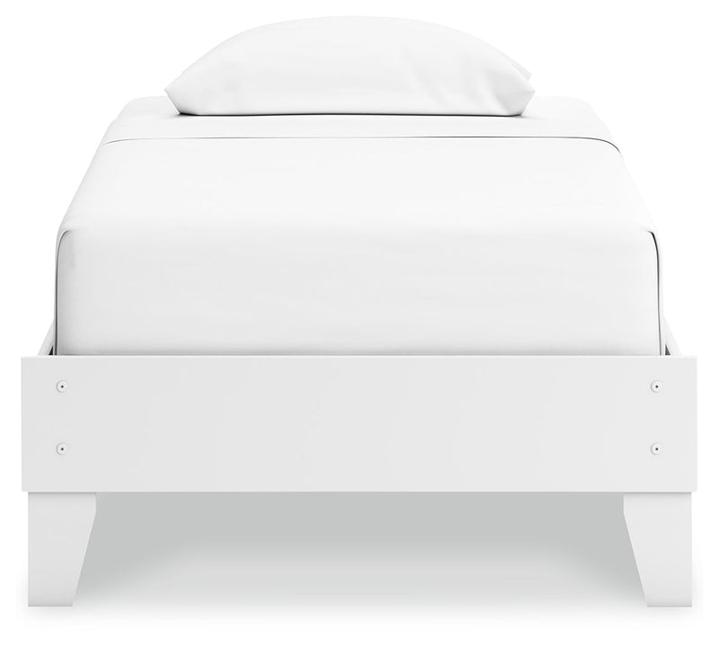 Hallityn Twin Platform Bed with Dresser and Chest in White from Ashley - Lara Furniture