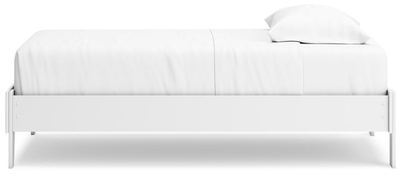Hallityn Twin Platform Bed with Dresser and Chest in White from Ashley - Lara Furniture