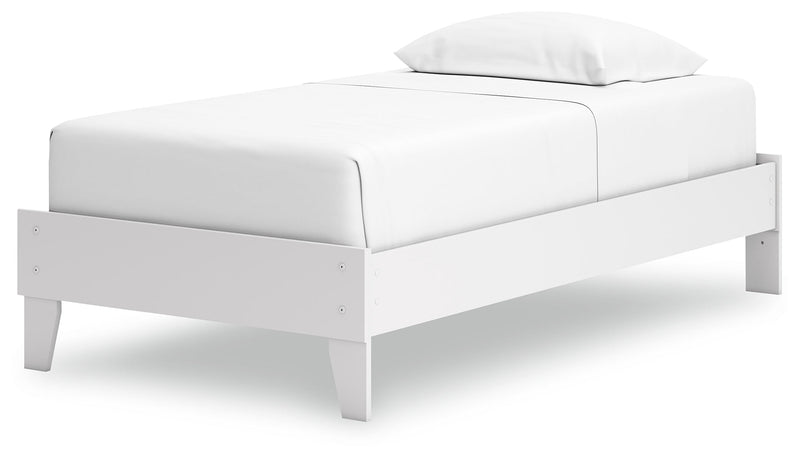 Hallityn Twin Platform Bed with Dresser and Chest in White from Ashley - Lara Furniture