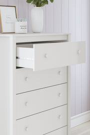 Hallityn Twin Platform Bed with Dresser and Chest in White from Ashley - Lara Furniture