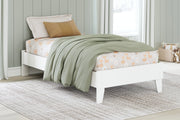 Hallityn Twin Platform Bed with Dresser and Chest in White from Ashley - Lara Furniture