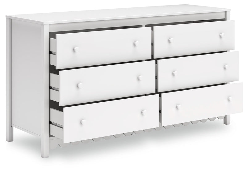 Hallityn Twin Platform Bed with Dresser and Chest in White from Ashley - Lara Furniture