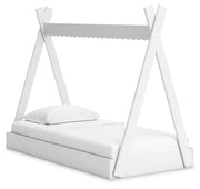 Hallityn Twin Tent Bed with Dresser and 2 Nightstands in White - PKG019026