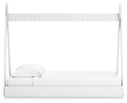 Hallityn Twin Tent Bed with Dresser and Nightstand in White - PKG018821