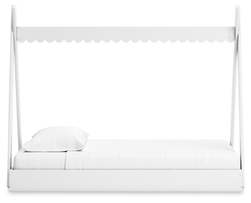 Hallityn Twin Tent Bed with Dresser and Nightstand in White - PKG018821