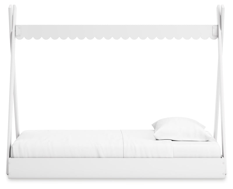 Hallityn Twin Tent Bed with Dresser, Chest and Nightstand in White - PKG018823