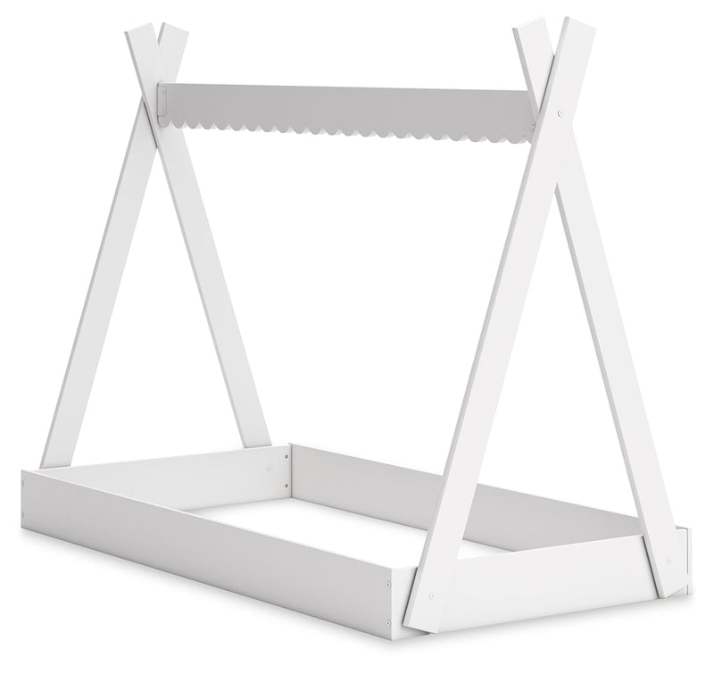 Hallityn Twin Tent Bed with Dresser, Chest and Nightstand in White - PKG018823