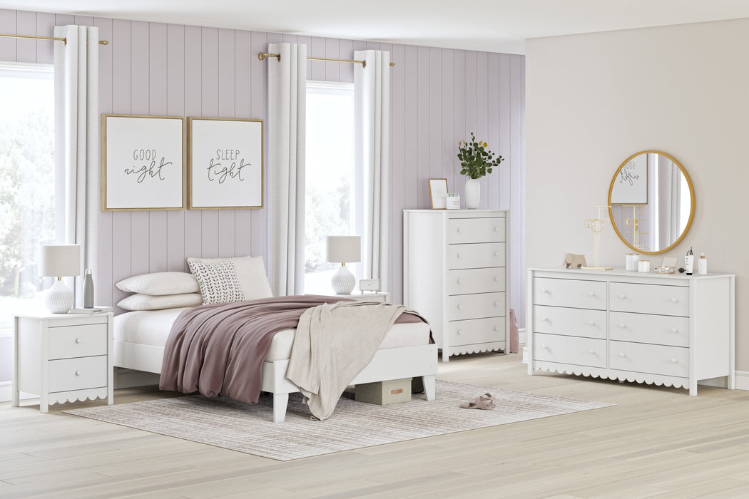 Hallityn White Youth Platform Bedroom Set - Gate FurnitureYouth Bedroom Set