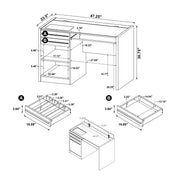 Halston 47-inch 2-drawer Office Desk with Cabinet Cappuccino - 800702