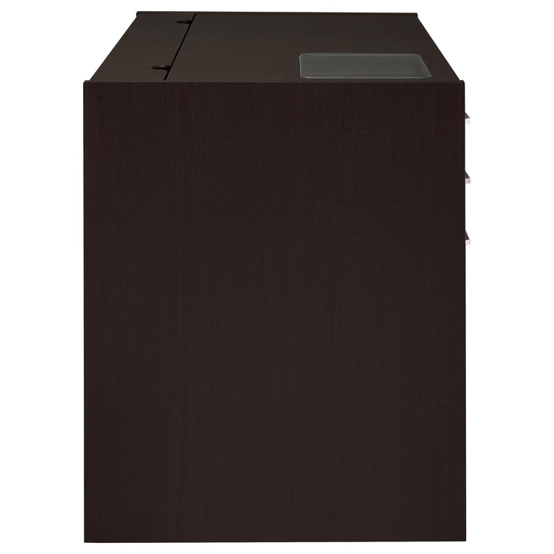 Halston 47-inch 2-drawer Office Desk with Cabinet Cappuccino - 800702