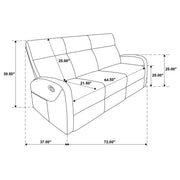 Hamilton 2-piece Chenille Manual Reclining Sofa Set Charcoal Grey - 603374-S2