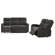 Hamilton 2-piece Chenille Manual Reclining Sofa Set Charcoal Grey - 603374-S2