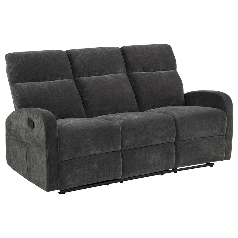 Hamilton 2-piece Chenille Manual Reclining Sofa Set Charcoal Grey - 603374-S2