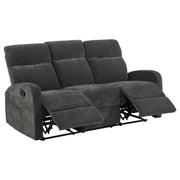 Hamilton 2-piece Chenille Manual Reclining Sofa Set Charcoal Grey - 603374-S2