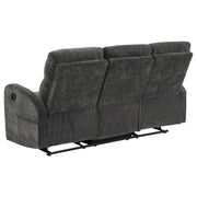 Hamilton 2-piece Chenille Manual Reclining Sofa Set Charcoal Grey - 603374-S2