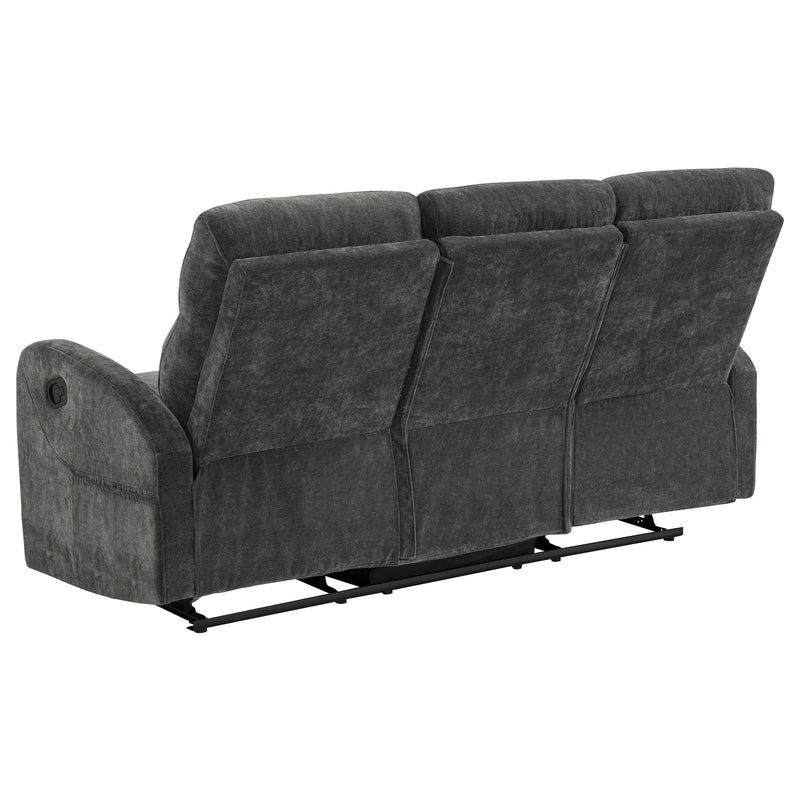 Hamilton 2-piece Chenille Manual Reclining Sofa Set Charcoal Grey - 603374-S2