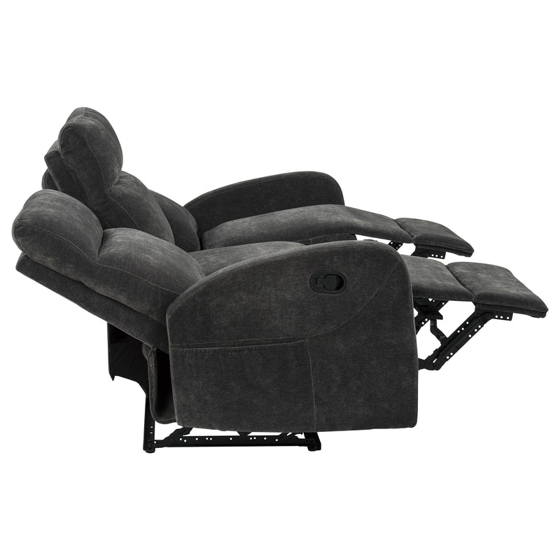 Hamilton 2-piece Chenille Manual Reclining Sofa Set Charcoal Grey - 603374-S2
