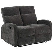 Hamilton 2-piece Chenille Manual Reclining Sofa Set Charcoal Grey - 603374-S2