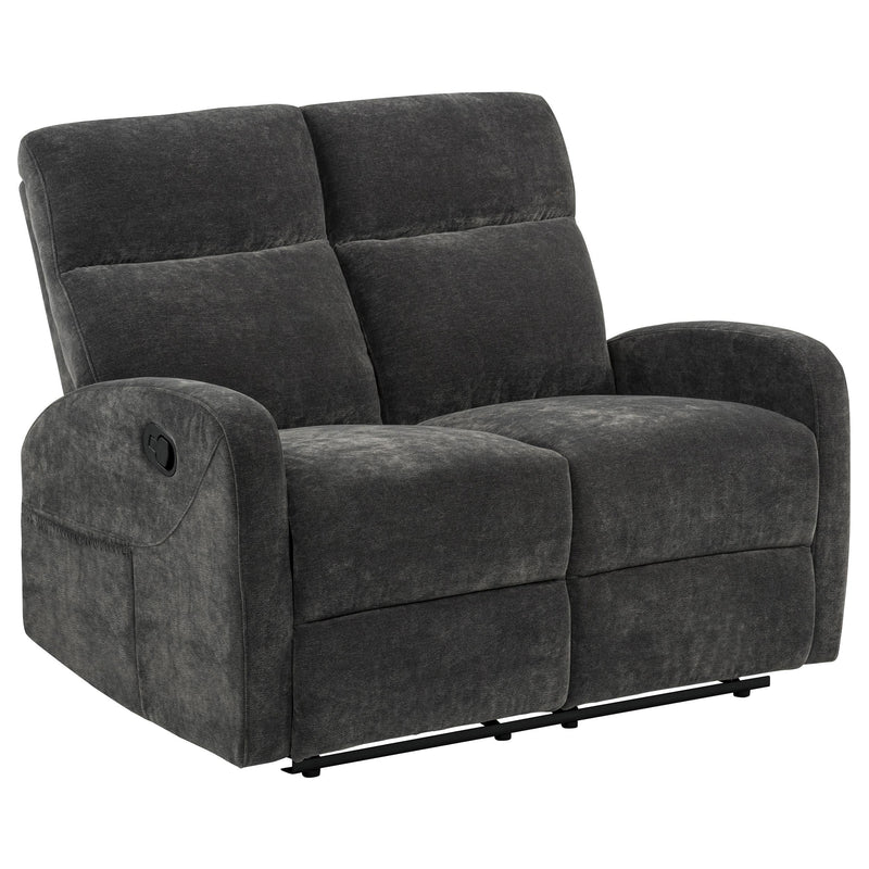Hamilton 2-piece Chenille Manual Reclining Sofa Set Charcoal Grey - 603374-S2