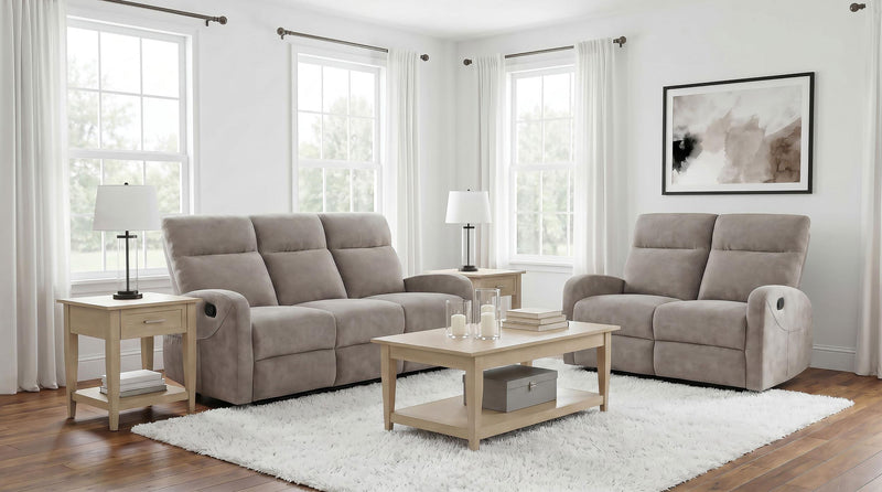 Hamilton 2-piece Chenille Manual Reclining Sofa Set Sand - 603371-S2