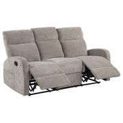 Hamilton 3-piece Chenille Manual Reclining Sofa Set Sand - 603371-S3
