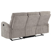 Hamilton 3-piece Chenille Manual Reclining Sofa Set Sand - 603371-S3