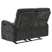 Hamilton Chenille Manual Reclining Loveseat Charcoal Grey - 603375