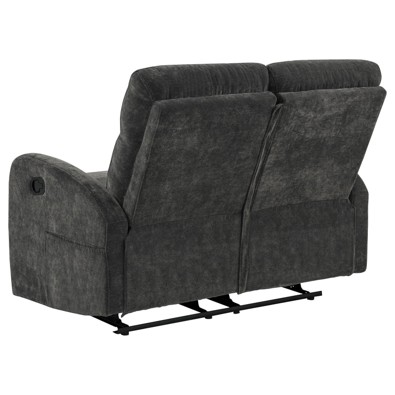 Hamilton Chenille Manual Reclining Loveseat Charcoal Grey - 603375