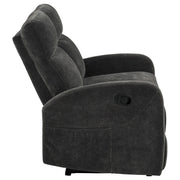Hamilton Chenille Manual Reclining Loveseat Charcoal Grey - 603375
