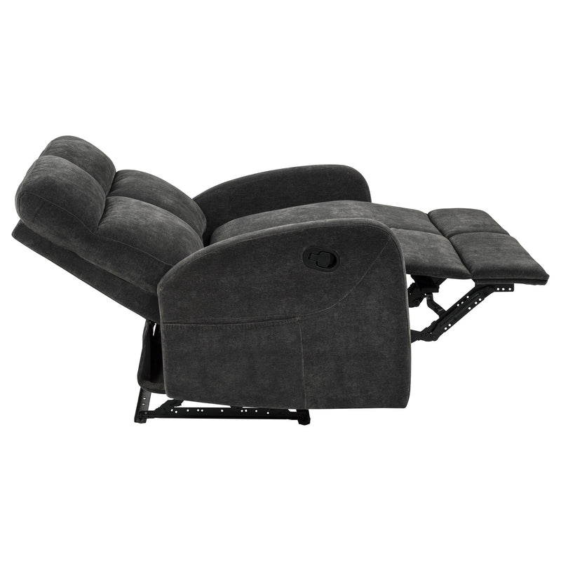 Hamilton Chenille Manual Reclining Loveseat Charcoal Grey - 603375