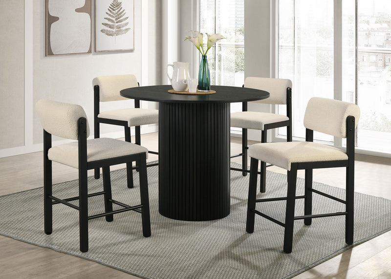 Hamlyn 43-inch Round Wood Counter Height Dining Table Black - 193938BLK